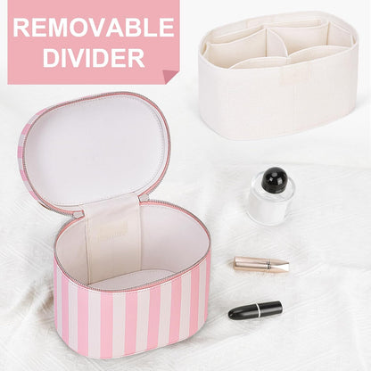 Makeup Bag Vanity Case with Removable Divider Travel Toiletry Bag Portable Cosmetic Bag Makeup Organizer Case