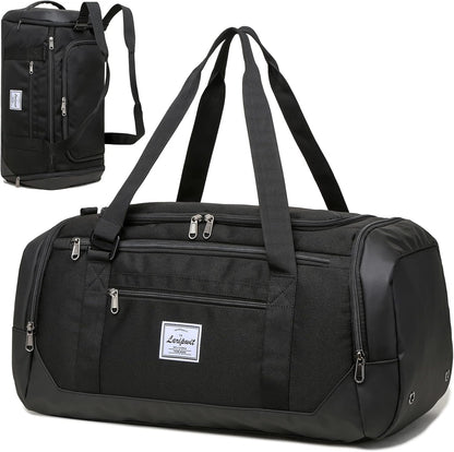 Travel Duffle Bag for men 40L Medium Sports Gym Bag with Wet Pocket & Shoes Compartment Weekender Overnight Backpack for Traveling Duffel Bag Backpack for Women, Khaki
