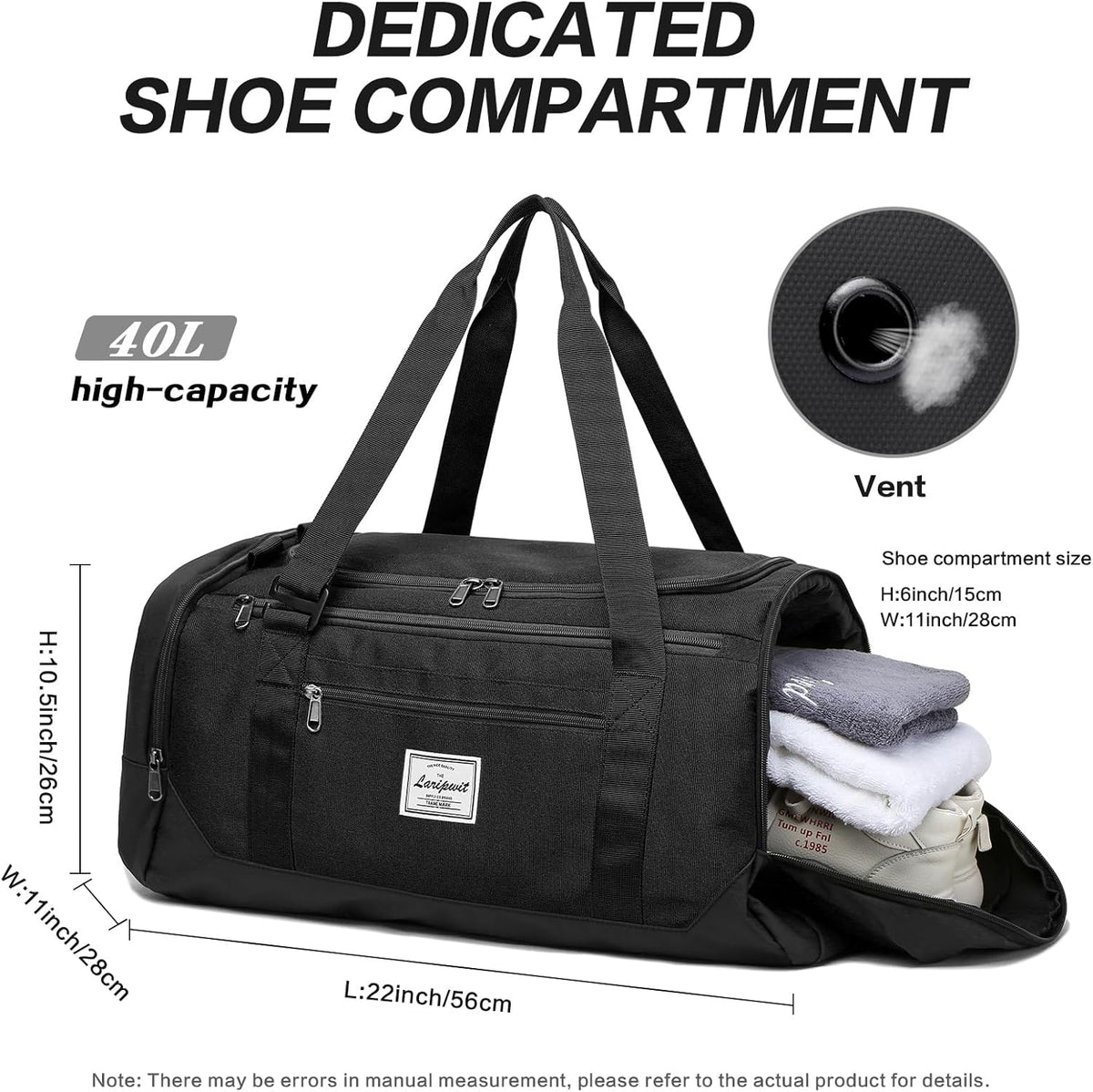 Travel Duffle Bag for men 40L Medium Sports Gym Bag with Wet Pocket & Shoes Compartment Weekender Overnight Backpack for Traveling Duffel Bag Backpack for Women, Khaki