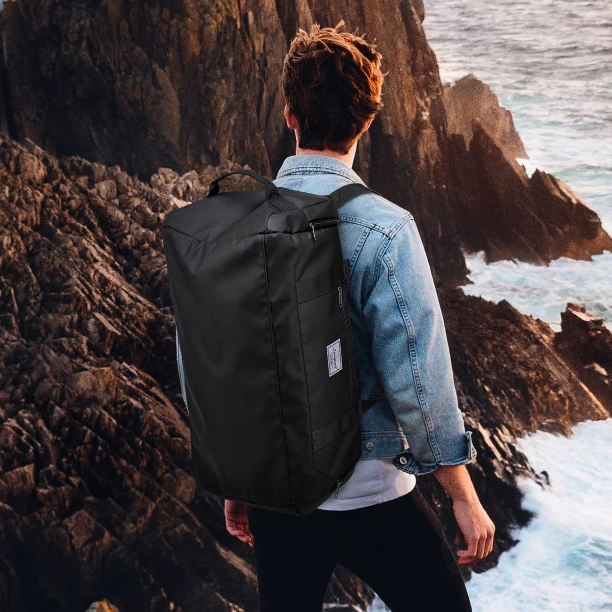 Travel Duffle Bag for men 40L Medium Sports Gym Bag with Wet Pocket & Shoes Compartment Weekender Overnight Backpack for Traveling Duffel Bag Backpack for Women, Khaki