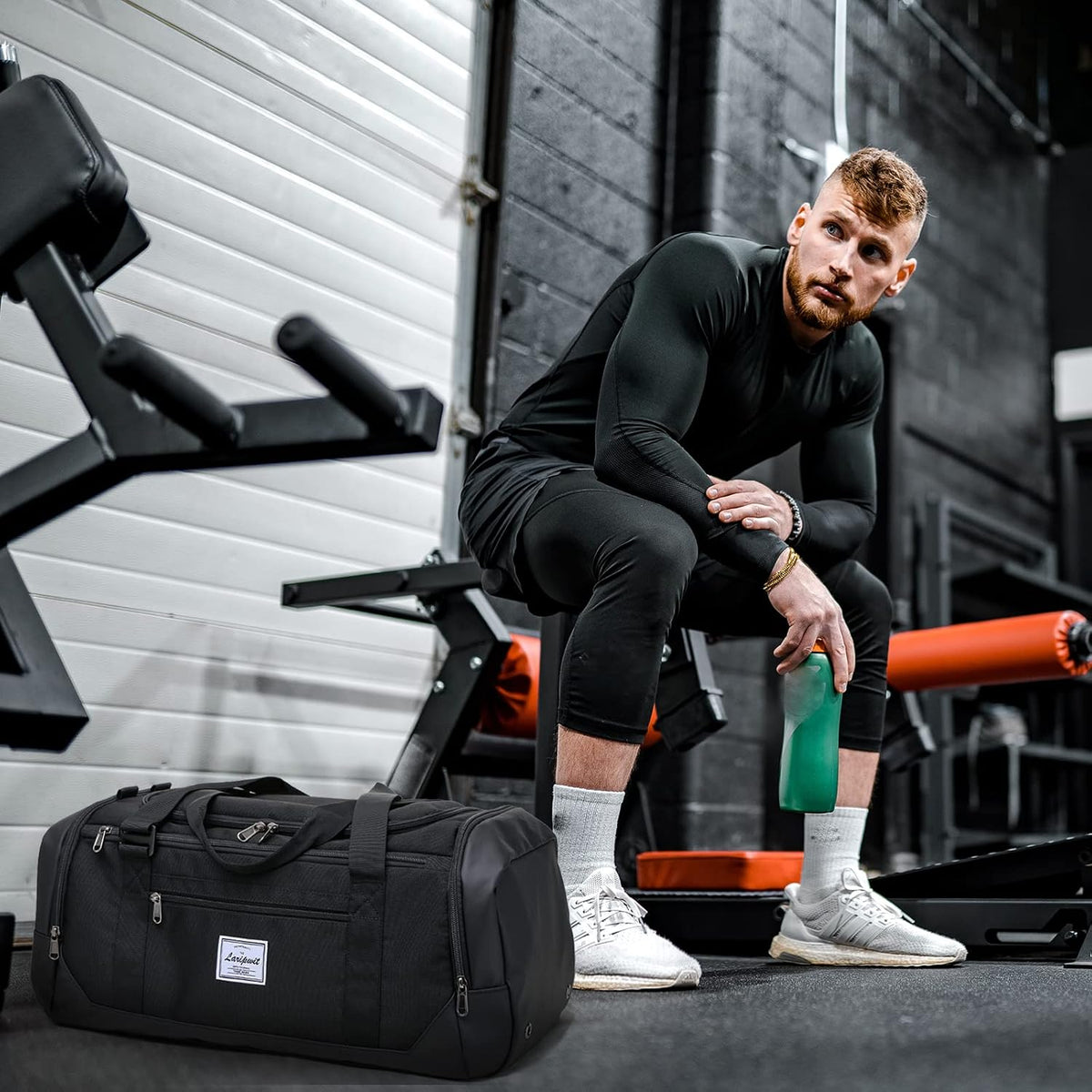 Travel Duffle Bag for men 40L Medium Sports Gym Bag with Wet Pocket & Shoes Compartment Weekender Overnight Backpack for Traveling Duffel Bag Backpack for Women, Khaki