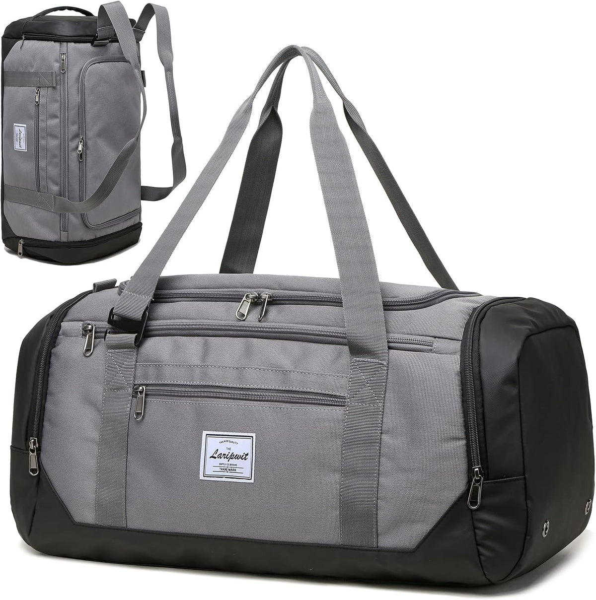 Travel Duffle Bag for men 40L Medium Sports Gym Bag with Wet Pocket & Shoes Compartment Weekender Overnight Backpack for Traveling Duffel Bag Backpack for Women, Khaki