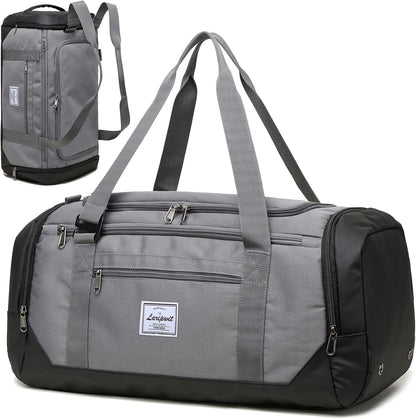 Travel Duffle Bag for men 40L Medium Sports Gym Bag with Wet Pocket & Shoes Compartment Weekender Overnight Backpack for Traveling Duffel Bag Backpack for Women, Khaki