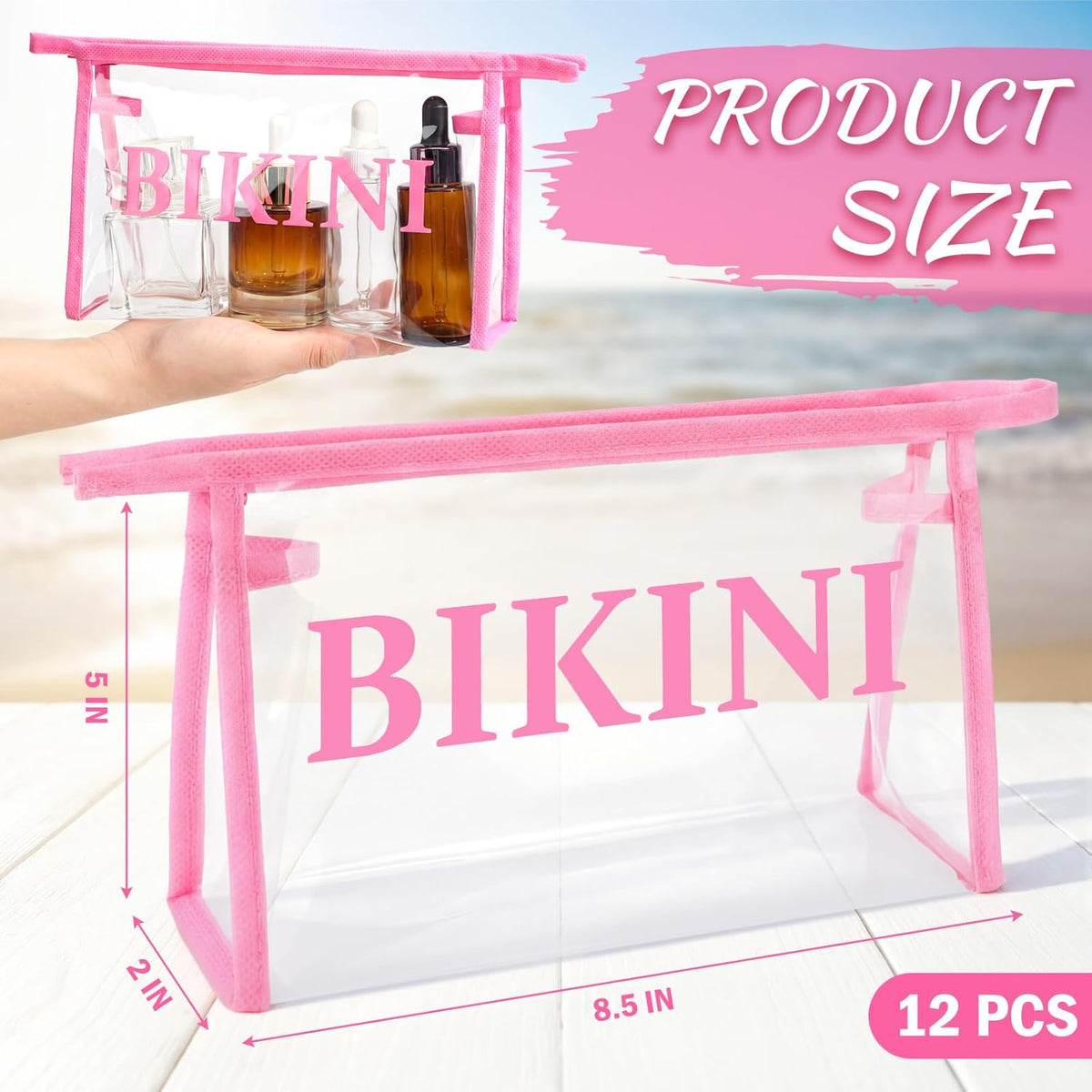 12 Pcs Bikini Organizing Bags Durable PVC Packaging Zipper Bags Swimsuit Bathing Suit Organizer for T-shirts, Swimwear, Lingerie & Delicate Closet, Drawers & Travel