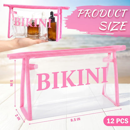 12 Pcs Bikini Organizing Bags Durable PVC Packaging Zipper Bags Swimsuit Bathing Suit Organizer for T-shirts, Swimwear, Lingerie & Delicate Closet, Drawers & Travel