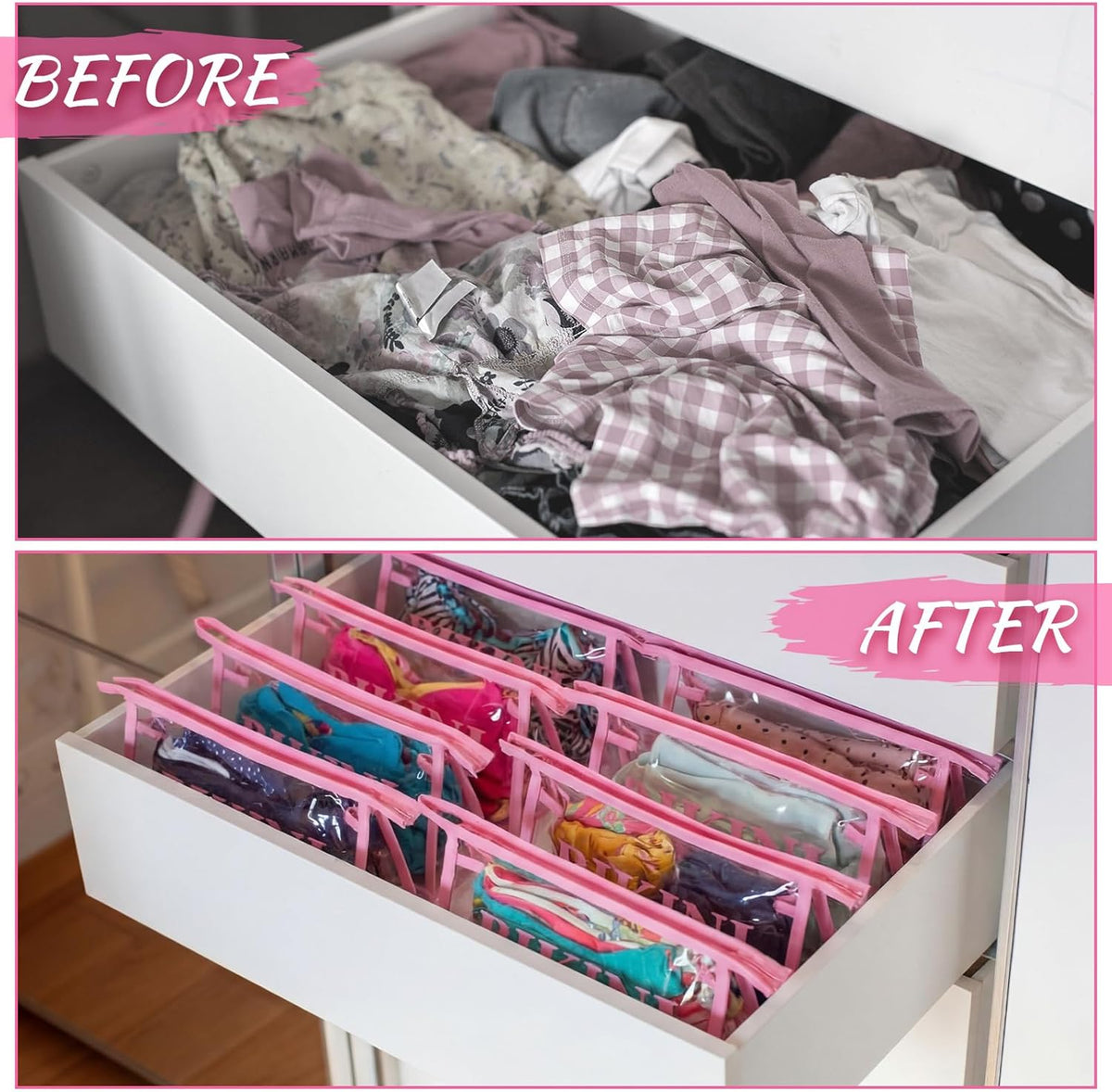 12 Pcs Bikini Organizing Bags Durable PVC Packaging Zipper Bags Swimsuit Bathing Suit Organizer for T-shirts, Swimwear, Lingerie & Delicate Closet, Drawers & Travel