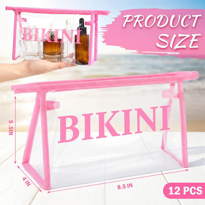 12 Pcs Bikini Organizing Bags Durable PVC Packaging Zipper Bags Swimsuit Bathing Suit Organizer for T-shirts, Swimwear, Lingerie & Delicate Closet, Drawers & Travel