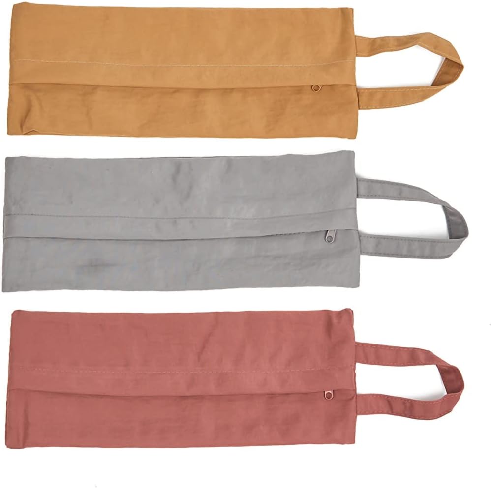 Travel Packing Organizers 3 Pieces Water Resistant Washed Cloth Luggage Pouches Small Stuff Sacks for Socks Panties Cosmetics Accessory Bags with Grab Handle