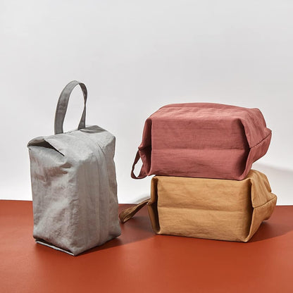 Travel Packing Organizers 3 Pieces Water Resistant Washed Cloth Luggage Pouches Small Stuff Sacks for Socks Panties Cosmetics Accessory Bags with Grab Handle