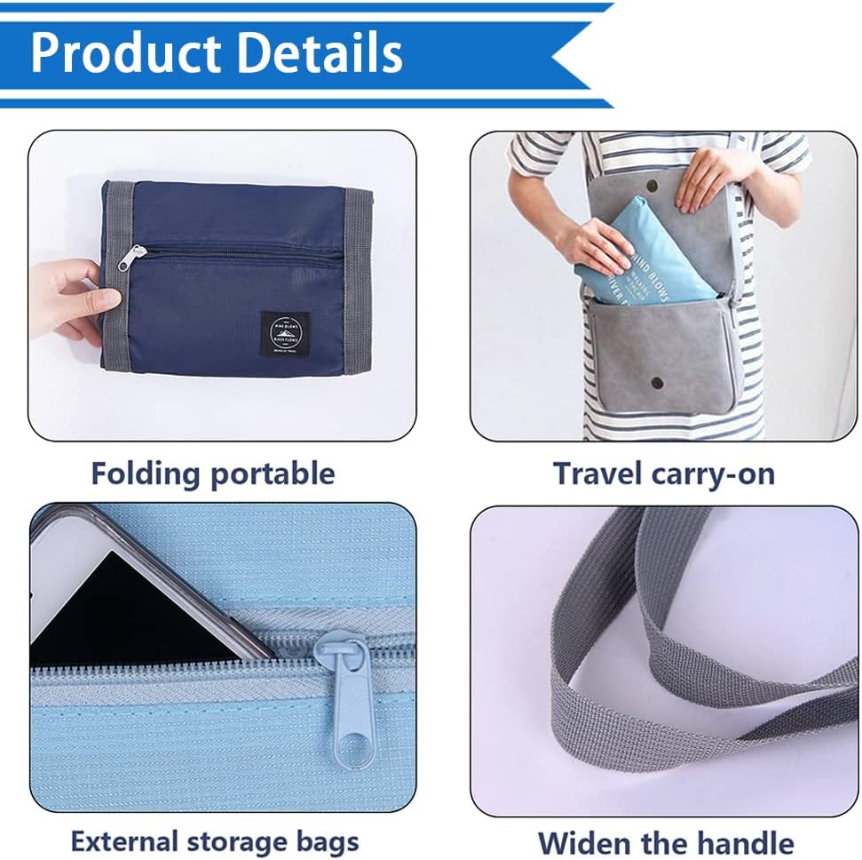 Foldable Travel Duffel Bags 2PCS Tote Carry On Luggage Spirit Airlines Personal Item Sports Gym Weekender Overnight Bags for Women and Men (Red+Blue)