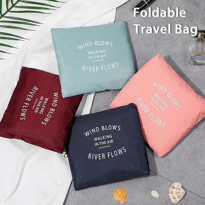 Foldable Travel Duffel Bags 2PCS Tote Carry On Luggage Spirit Airlines Personal Item Sports Gym Weekender Overnight Bags for Women and Men (Red+Blue)