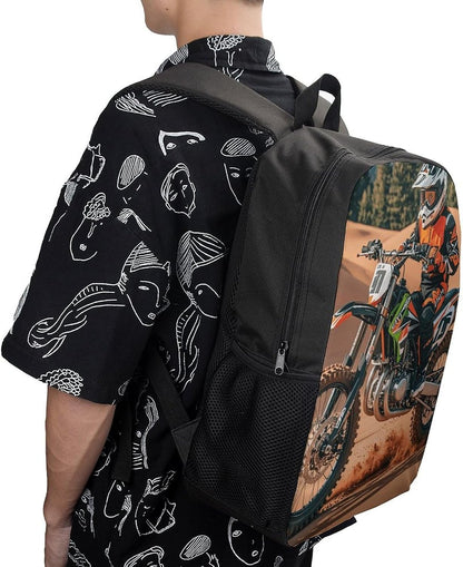 Limited Sport Motocross Travel Backpack Lightweight Everyday Pack Water Resistant Laptop Bag for Men17in