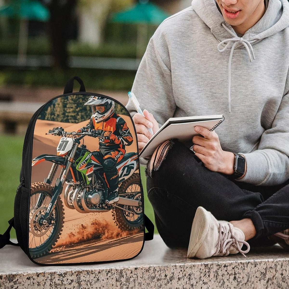 Limited Sport Motocross Travel Backpack Lightweight Everyday Pack Water Resistant Laptop Bag for Men17in