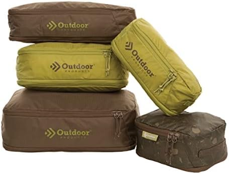 5 Piece Set Lightweight Expandable Travel Cubes for Luggage (Olive and Brown) (Olive and Brown)