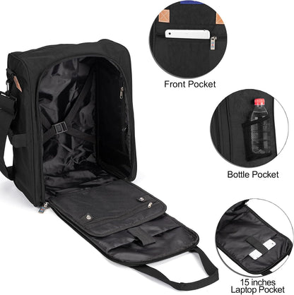 17X13X8 Inches JetBlus Airlines Personal Item Under Seat Duffel bag Suitable for Major Airlines including Spirit, Jetblue, Frontier, and American - Duffel Bag Design (Black)