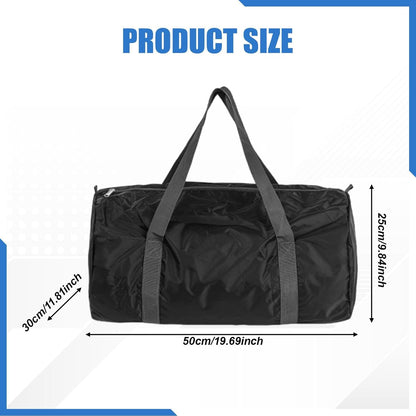 Travel Gym Bag Foldable Duffel Tote Sports Weekender Pouch with Easy Carry Design and Nylon Suitable for Outdoor Activities, black