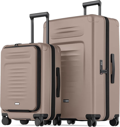 Carry On Luggage Suitcase : 22x14x9 Airline Approved Travel Luggage with Spinner Wheels, Front Pocket Expandable Hardshell Suitcases with TSA Lock Green