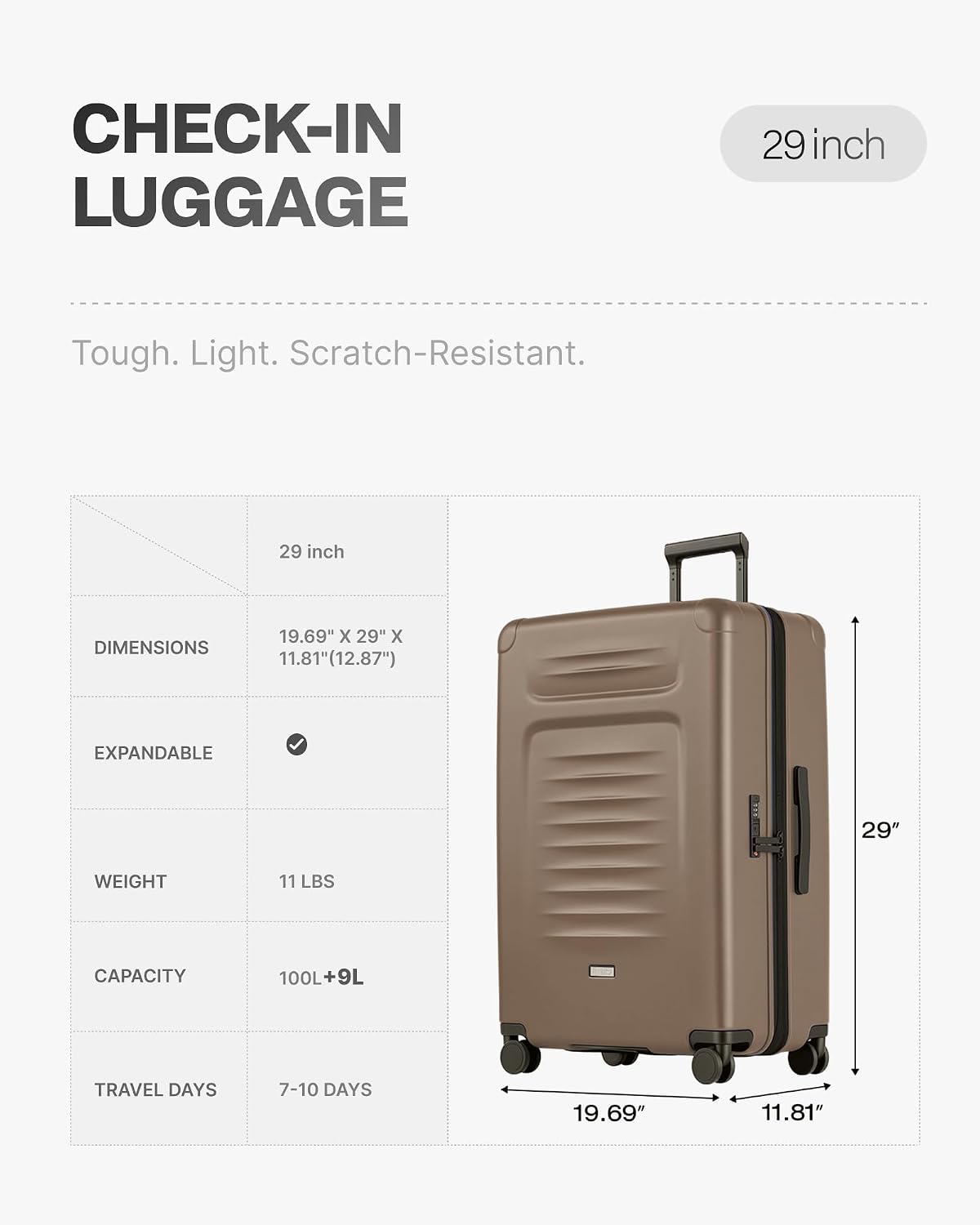 Carry On Luggage Suitcase : 22x14x9 Airline Approved Travel Luggage with Spinner Wheels, Front Pocket Expandable Hardshell Suitcases with TSA Lock Green