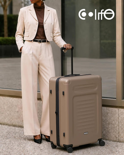 Carry On Luggage Suitcase : 22x14x9 Airline Approved Travel Luggage with Spinner Wheels, Front Pocket Expandable Hardshell Suitcases with TSA Lock Green