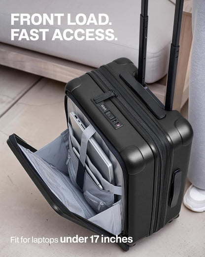 Carry On Luggage Suitcase : 22x14x9 Airline Approved Travel Luggage with Spinner Wheels, Front Pocket Expandable Hardshell Suitcases with TSA Lock Green