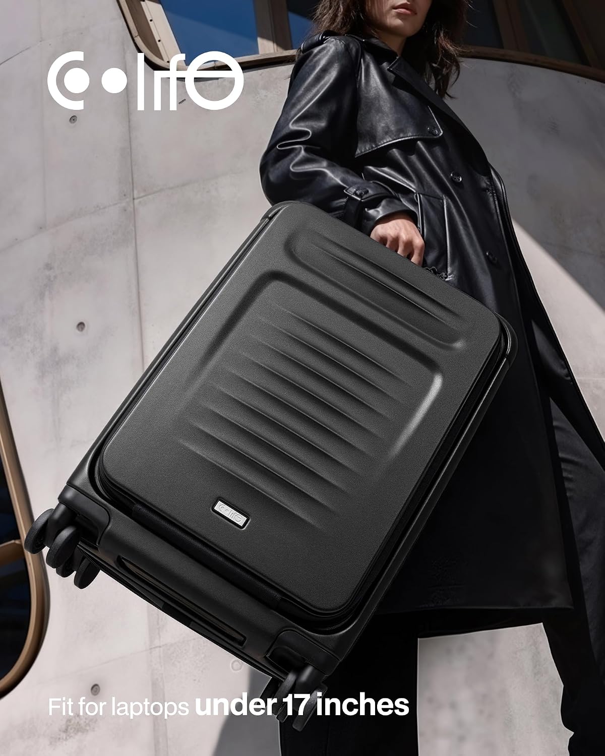 Carry On Luggage Suitcase : 22x14x9 Airline Approved Travel Luggage with Spinner Wheels, Front Pocket Expandable Hardshell Suitcases with TSA Lock Green