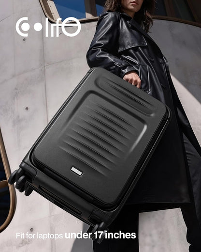 Carry On Luggage Suitcase : 22x14x9 Airline Approved Travel Luggage with Spinner Wheels, Front Pocket Expandable Hardshell Suitcases with TSA Lock Green