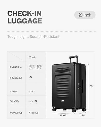 Carry On Luggage Suitcase : 22x14x9 Airline Approved Travel Luggage with Spinner Wheels, Front Pocket Expandable Hardshell Suitcases with TSA Lock Green