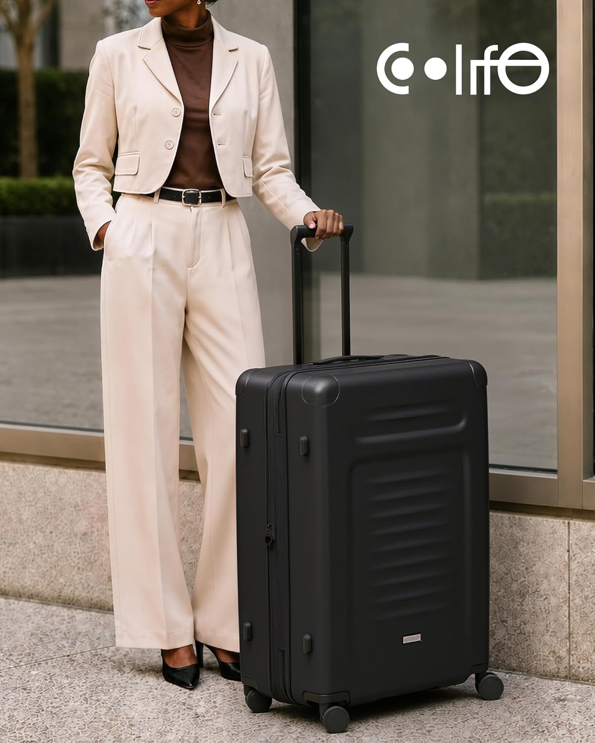 Carry On Luggage Suitcase : 22x14x9 Airline Approved Travel Luggage with Spinner Wheels, Front Pocket Expandable Hardshell Suitcases with TSA Lock Green