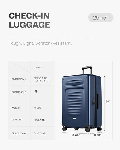 Carry On Luggage Suitcase : 22x14x9 Airline Approved Travel Luggage with Spinner Wheels, Front Pocket Expandable Hardshell Suitcases with TSA Lock Green
