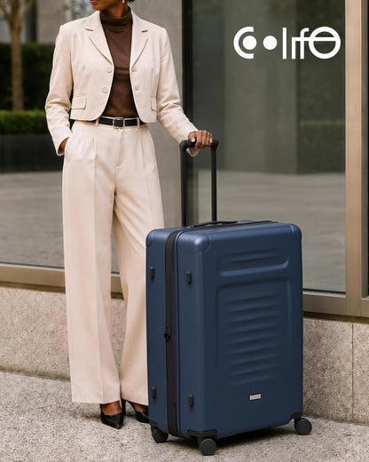 Carry On Luggage Suitcase : 22x14x9 Airline Approved Travel Luggage with Spinner Wheels, Front Pocket Expandable Hardshell Suitcases with TSA Lock Green