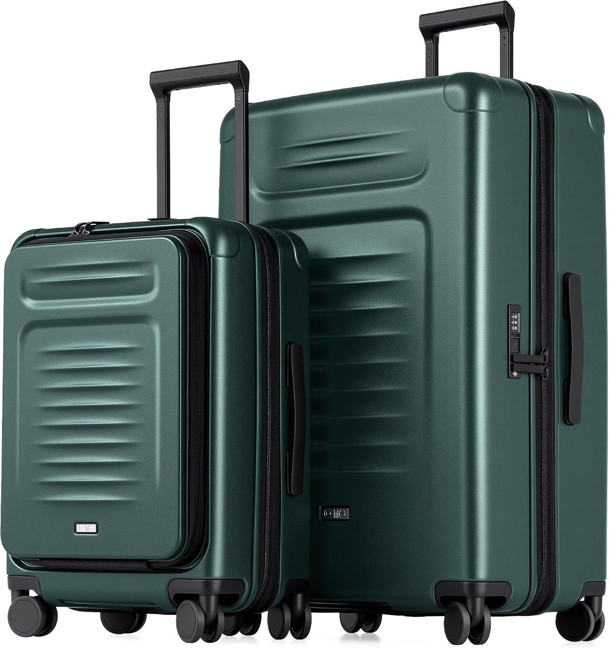 Carry On Luggage Suitcase : 22x14x9 Airline Approved Travel Luggage with Spinner Wheels, Front Pocket Expandable Hardshell Suitcases with TSA Lock Green