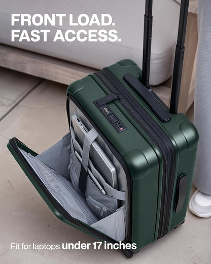 Carry On Luggage Suitcase : 22x14x9 Airline Approved Travel Luggage with Spinner Wheels, Front Pocket Expandable Hardshell Suitcases with TSA Lock Green