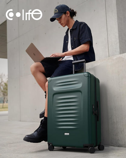 Carry On Luggage Suitcase : 22x14x9 Airline Approved Travel Luggage with Spinner Wheels, Front Pocket Expandable Hardshell Suitcases with TSA Lock Green