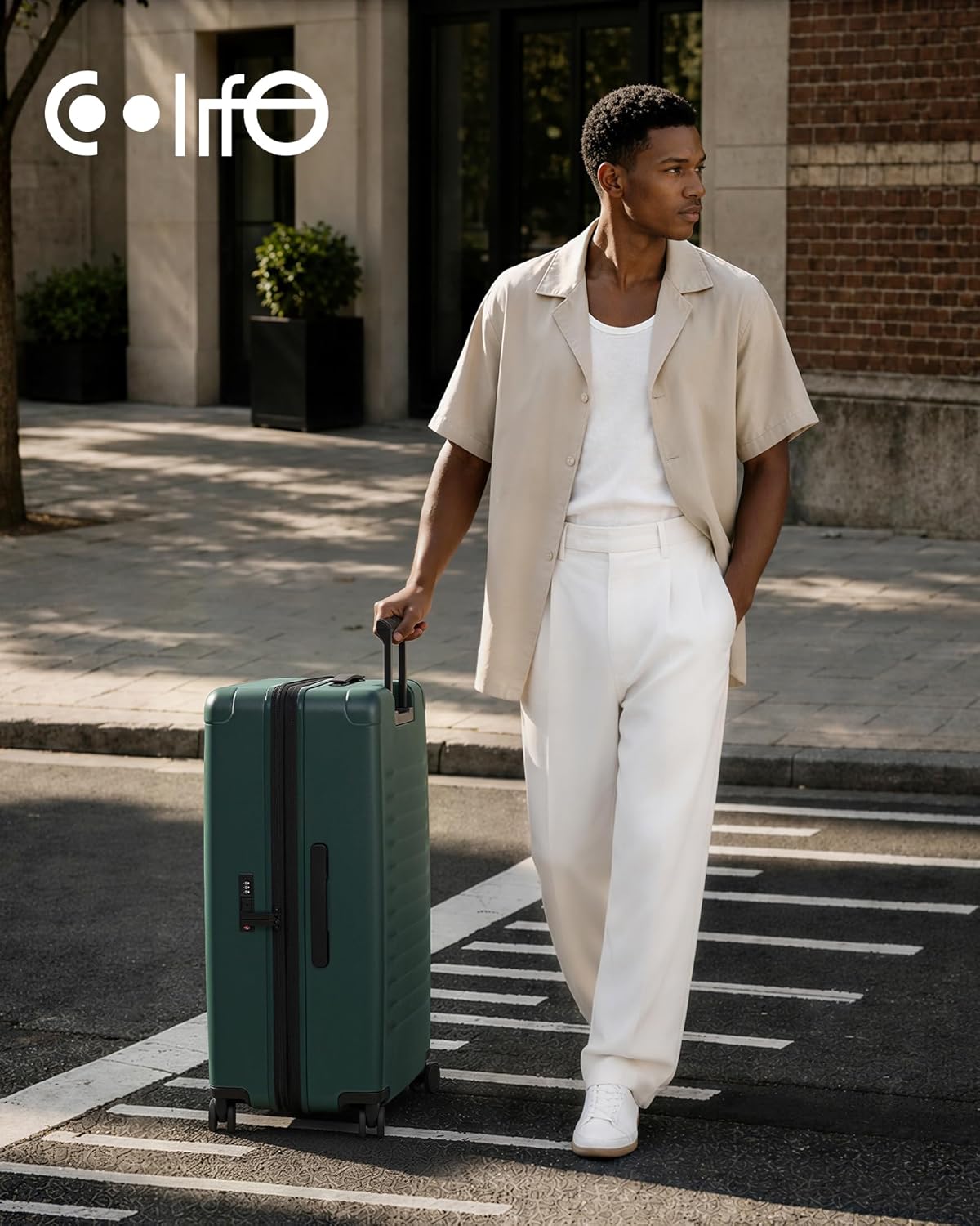 Carry On Luggage Suitcase : 22x14x9 Airline Approved Travel Luggage with Spinner Wheels, Front Pocket Expandable Hardshell Suitcases with TSA Lock Green