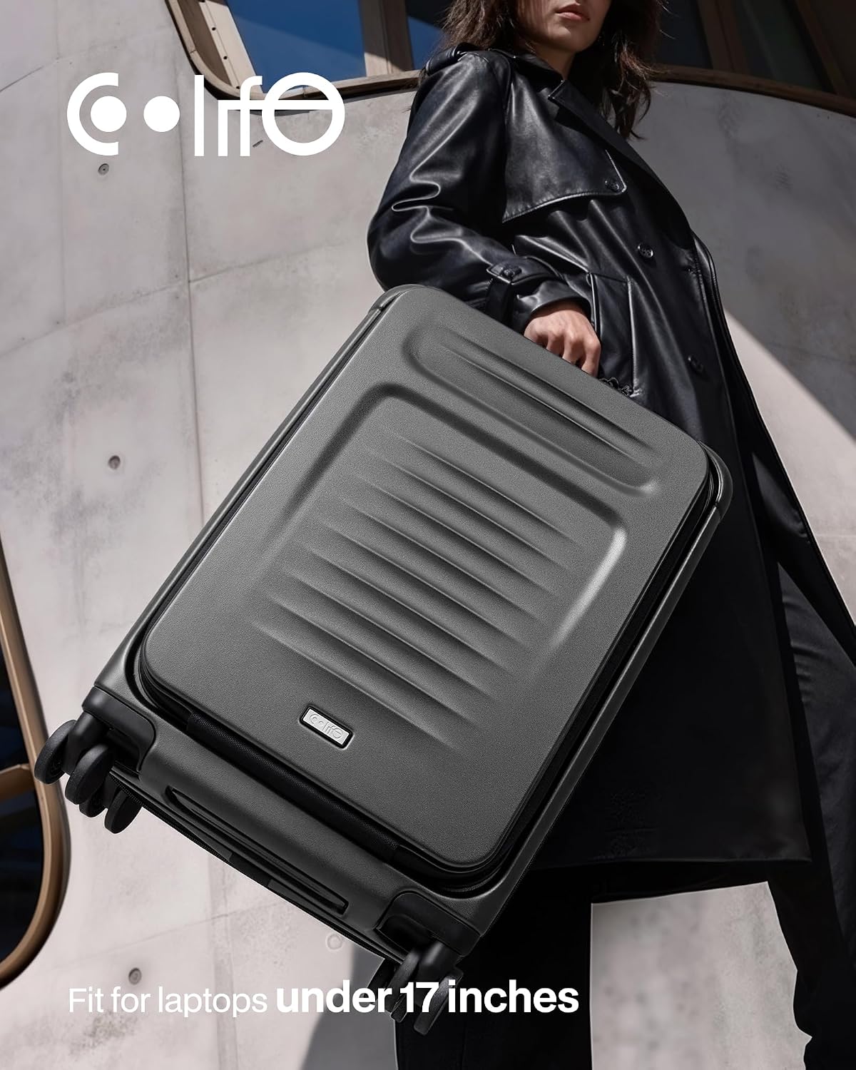 Carry On Luggage Suitcase : 22x14x9 Airline Approved Travel Luggage with Spinner Wheels, Front Pocket Expandable Hardshell Suitcases with TSA Lock Green
