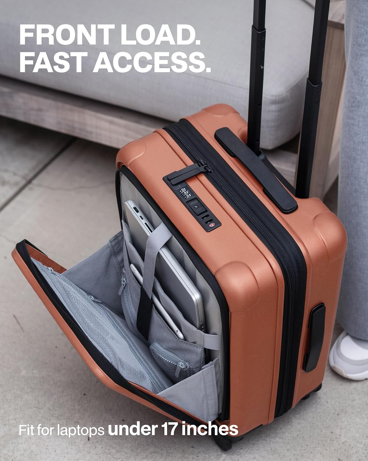 Carry On Luggage Suitcase : 22x14x9 Airline Approved Travel Luggage with Spinner Wheels, Front Pocket Expandable Hardshell Suitcases with TSA Lock Green