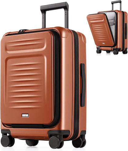 Carry On Luggage Suitcase : 22x14x9 Airline Approved Travel Luggage with Spinner Wheels, Front Pocket Expandable Hardshell Suitcases with TSA Lock Green