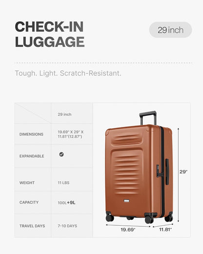 Carry On Luggage Suitcase : 22x14x9 Airline Approved Travel Luggage with Spinner Wheels, Front Pocket Expandable Hardshell Suitcases with TSA Lock Green