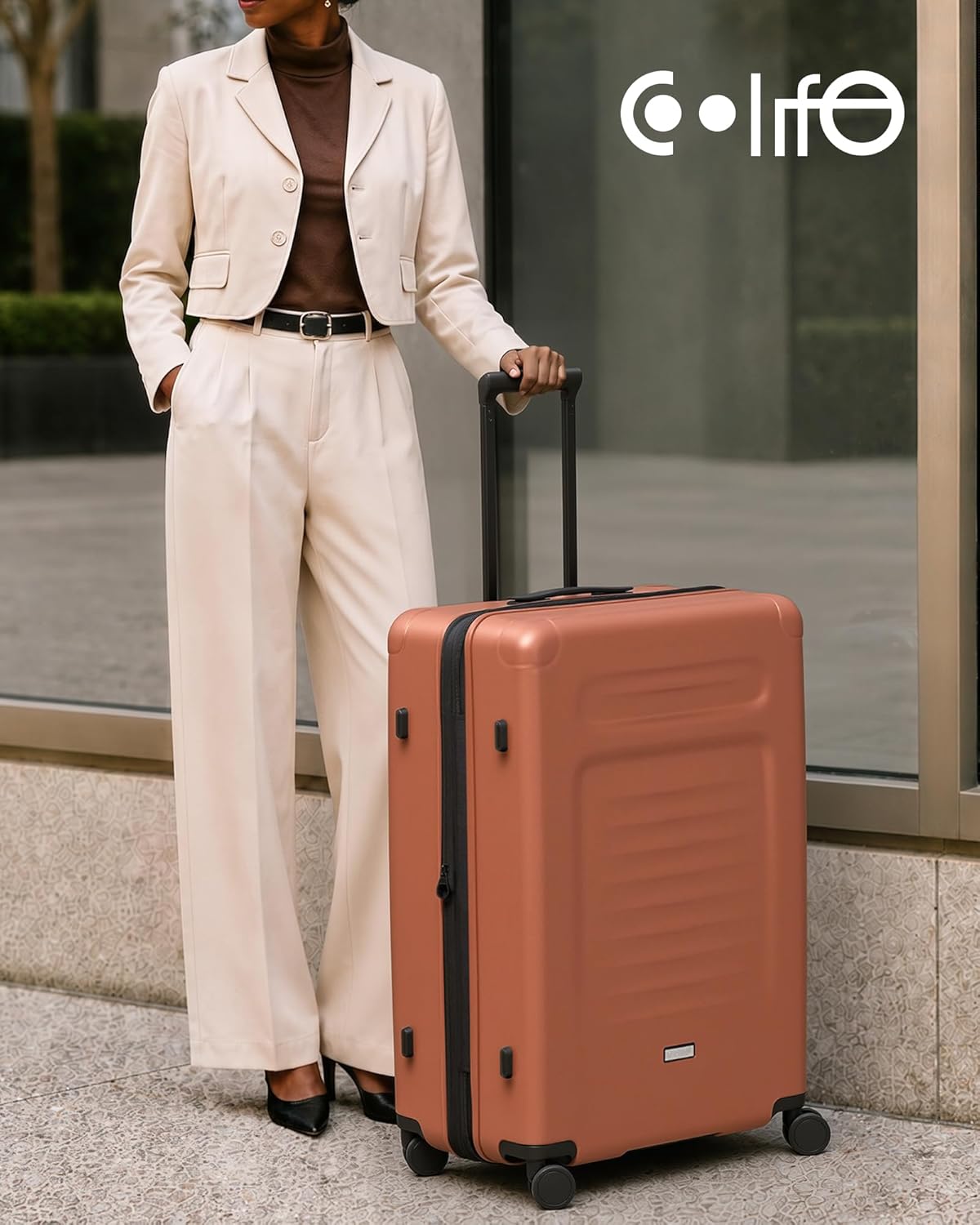 Carry On Luggage Suitcase : 22x14x9 Airline Approved Travel Luggage with Spinner Wheels, Front Pocket Expandable Hardshell Suitcases with TSA Lock Green