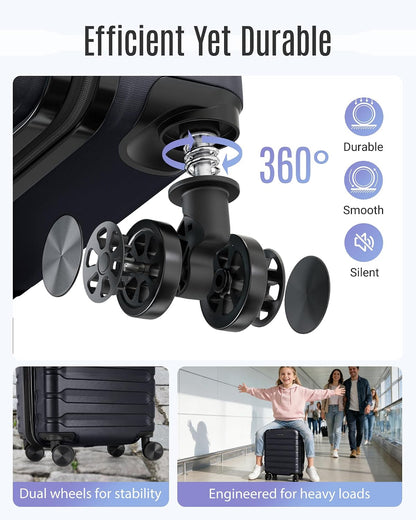 Carry On Luggage 22x14x9 Airline Approved, Expandable Carry On Suitcases with Wheels, Lightweight Luggage, Durable Hard Shell 20 Inch Rolling Suit Case for Men Women Travel,Royal Blue