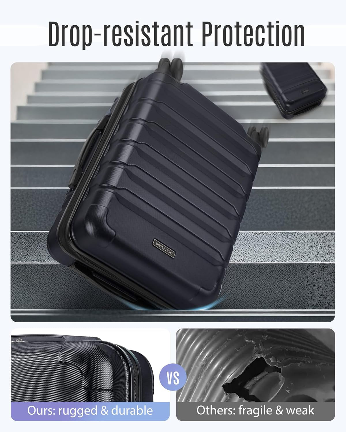 Carry On Luggage 22x14x9 Airline Approved, Expandable Carry On Suitcases with Wheels, Lightweight Luggage, Durable Hard Shell 20 Inch Rolling Suit Case for Men Women Travel,Royal Blue