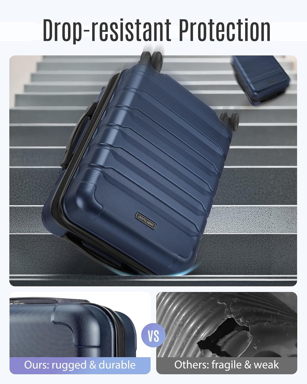 Carry On Luggage 22x14x9 Airline Approved, Expandable Carry On Suitcases with Wheels, Lightweight Luggage, Durable Hard Shell 20 Inch Rolling Suit Case for Men Women Travel,Royal Blue