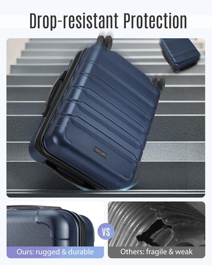 Carry On Luggage 22x14x9 Airline Approved, Expandable Carry On Suitcases with Wheels, Lightweight Luggage, Durable Hard Shell 20 Inch Rolling Suit Case for Men Women Travel,Royal Blue