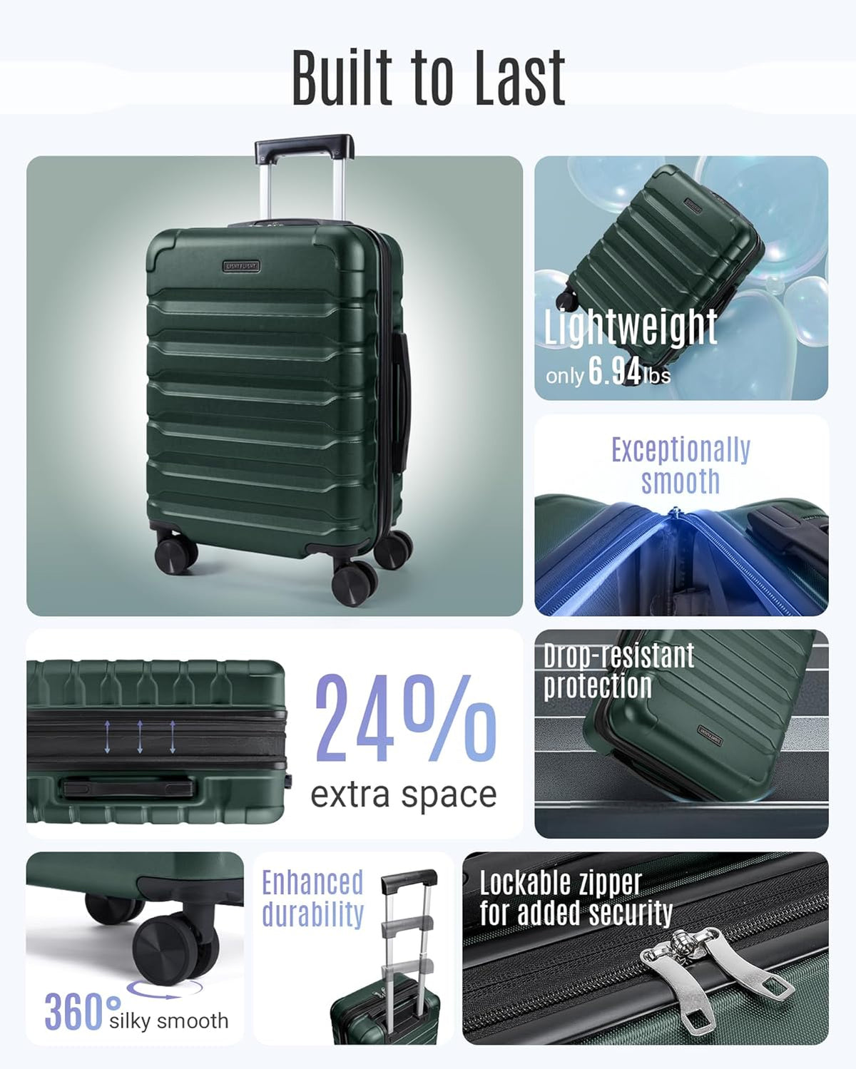 Carry On Luggage 22x14x9 Airline Approved, Expandable Carry On Suitcases with Wheels, Lightweight Luggage, Durable Hard Shell 20 Inch Rolling Suit Case for Men Women Travel,Royal Blue