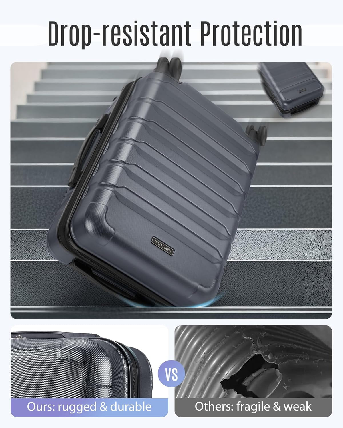 Carry On Luggage 22x14x9 Airline Approved, Expandable Carry On Suitcases with Wheels, Lightweight Luggage, Durable Hard Shell 20 Inch Rolling Suit Case for Men Women Travel,Royal Blue