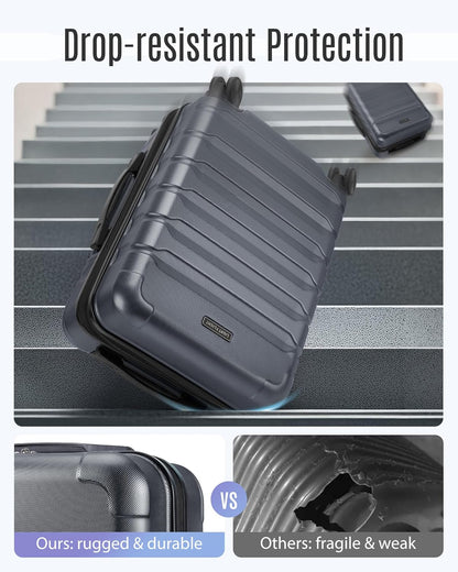 Carry On Luggage 22x14x9 Airline Approved, Expandable Carry On Suitcases with Wheels, Lightweight Luggage, Durable Hard Shell 20 Inch Rolling Suit Case for Men Women Travel,Royal Blue