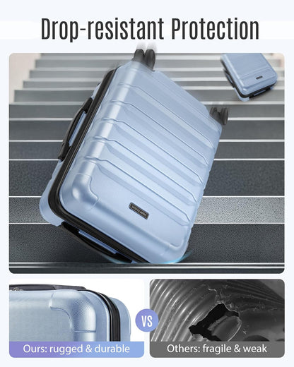 Carry On Luggage 22x14x9 Airline Approved, Expandable Carry On Suitcases with Wheels, Lightweight Luggage, Durable Hard Shell 20 Inch Rolling Suit Case for Men Women Travel,Royal Blue