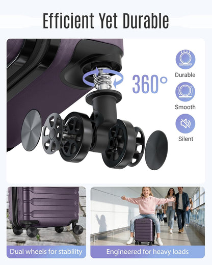 Carry On Luggage 22x14x9 Airline Approved, Expandable Carry On Suitcases with Wheels, Lightweight Luggage, Durable Hard Shell 20 Inch Rolling Suit Case for Men Women Travel,Royal Blue