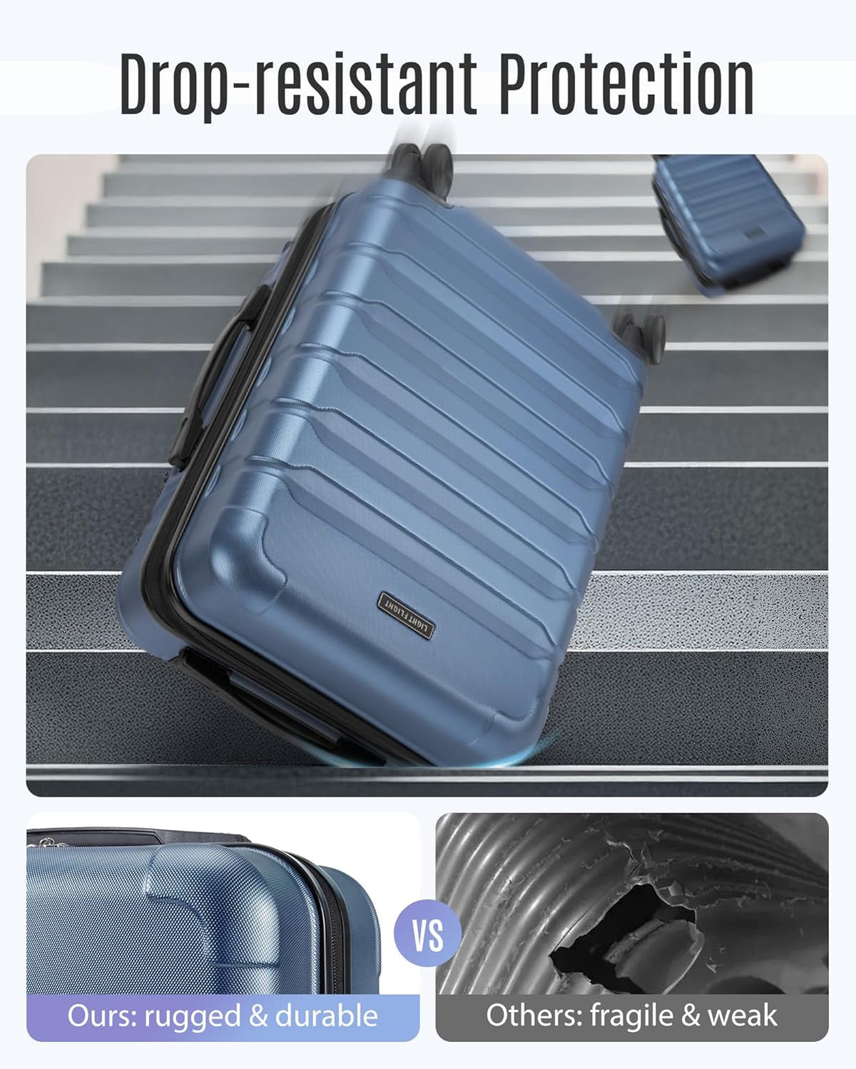 Carry On Luggage 22x14x9 Airline Approved, Expandable Carry On Suitcases with Wheels, Lightweight Luggage, Durable Hard Shell 20 Inch Rolling Suit Case for Men Women Travel,Royal Blue