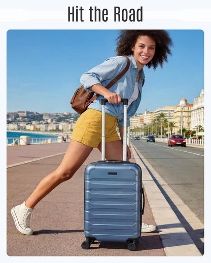Carry On Luggage 22x14x9 Airline Approved, Expandable Carry On Suitcases with Wheels, Lightweight Luggage, Durable Hard Shell 20 Inch Rolling Suit Case for Men Women Travel,Royal Blue